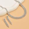 Joyería al por mayor de comercio exterior Moda europea nuevo brillante agua Diamante simple cadena de cuello en capas Joker conjunto de joyería para niñas