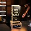 Trofeo Personalizado de Cristal Luminoso, Adorno de Medalla de Reloj de Madera Maciza, Recuerdo de Actividad Cultural y Creativa de la Reunión Anual de la Empresa para Empleados