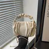 Bolsa de Mão Plissada de Nicho Feminina 2025 Outono e Inverno Nova Bolsa de Ombro Simples Bolsa Transversal Plissada Nuvem Bolsa de Mão