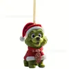 Novo produto transfronteiriço, pingente de carro verde para cachorro de Natal, decoração de árvore de Natal, decoração de casa para feriados