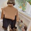 [en stock otoño e invierno cómo menos obtener versión de red forestal camisa básica de cuello alto Corea del Sur niños y niñas suéter holgado