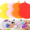 Posavasos de silicona con forma de calabaza para lavar platos y fregar ollas, alfombrilla resistente al calor, cepillo de limpieza de cocina, alfombrilla de silicona de doble cara antiadherente y resistente al aceite