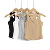 Chaleco sexy sin mangas con cuello en V básico y botones múltiples para mujer, estilo americano, elegante, para sesión de fotos callejeras, color liso, moderno