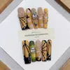 Daiyueda Unhas Usáveis Puras Feitas à Mão Outono e Inverno Novo B322 Totalmente Pintado à Mão Esculpido Elegante Estilo Exportação Patch de Arte de Unha