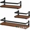 Estante de Almacenamiento de Madera Moderno Simple Hogar Barra para Toallas Estante Flotante Madera Maciza Montado en Pared Sala de Estar Dormitorio Estante de Una Palabra
