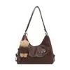 Mochila tote grande de estilo retrô coreano transfronteiriça para mulheres, apresentando um design minimalista e único, adequada para o uso diário como bolsa de mão ou bolsa transversal