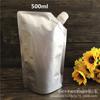 Atacado Em Estoque Bolsa Stand-Up Transparente com Bico 500ml/1000ml, Bolsa Máscara Transparente Fosca em Estoque