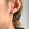 Pendientes de Perro Globo de Plata de Ley S925 Suchuang para Mujer Simples Pequeños Elegantes Estilo Frío Dulce Fresco Estilo Japonés y Coreano Pendientes de Nicho