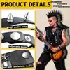 Set de 4 Piezas de Estilo Punk Europeo y Americano Calavera Gótica Remache Cuero Vintage Pu Pulseras Punk Pulseras Joyería