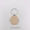 Llavero de Madera de Haya Colgante Creativo Grabado Láser Personalizado Impresión Tallado Venta al por Mayor en Stock Anillo para Llaves de Madera Maciza