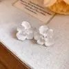 Pendientes Colgantes Flor Perla Goteo de Aceite Aguja de Plata, Pendientes Estilo Lindo Fresco y Dulce, Pendientes de Lujo Ligero de Alta Gama al por Mayor