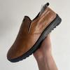 Zapatos Casuales de Negocios para Hombre Nuevos Zapatos de Cuero Coreanos a la Moda Zapatos de Conducción de Suela Blanda para Hombre Zapatos Planos Slip-on de Tacón Bajo para Papá