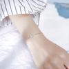 Pulseira Fina Simples Cruz Prata 925 Estilo Coreano Ajustável Minimalista Linda Pulseira Joias de Prata Femininas