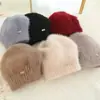 2025 Nuevo Gorro de Punto de Piel de Ardilla para Mujer Invierno Cálido Anti-frío Holgado Estilo Coreano Versátil Afina el Rostro Gorro de Lana