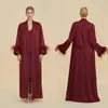 Bata de baño de verano para mujer, conjunto de plumas de lujo, conjunto de dos piezas de ropa de dormir para regalo, ropa de casa para mujer