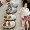 Novedades Primavera 2026 Zapatos Pequeños de Cuero para Niñas Zapatos de Princesa con Lazo para Niños Zapatos Mocasines Transpirables Estilo Coreano para Niños Pequeños y Niños Pequeños Modernos