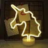 Fabricante Luces de Forma Neón Regalos de Navidad Flamenco Unicornio Arco Iris Luz Nocturna USB Luces de Neón LED Venta al por Mayor