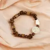 Pulseras de Granos de Café Reales al por Mayor para Fabricantes con Sabor a Café, Pulseras de Cuentas de Jingdezhen, Accesorios de Mano para Hombres y Mujeres, Souvenirs de Viaje