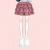 Falda de pastel a cuadros vintage para niñas mayores, conjunto nuevo de 2026 de top dulce de manga corta con cuello redondo