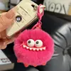 Lindo Llavero Colgante para Coche de Piel Sintética de Conejo, Juguete de Muñeca de Bola de Felpa, Decoración para Mochila
