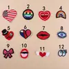 Patches Bordados para Atacado Emblemas Bordados por Computador Patches Punk Coração de Desenho Lábios Arco-Íris Patches de Decoração para Roupas