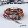 Pulsera Europea y Americana de Estilo Étnico Bohemio de Venta Caliente con Colgante Multicapa de Cuentas de Arroz en Forma de Palma, Pulsera de Borlas de Ala al por Mayor