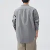 Camisa de manga larga para hombre de primavera y otoño, estilo cityboy retro japonés de moda, cuello Henley, chaqueta camisa con bolsillo de algodón puro, venta al por mayor