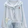 Sudadera con Cuello Marinero Estilo Coreano Estilo Universitario Estilo Holgado Nuevo para Primavera y Otoño Jeans con Estrellas de Moda Tendencia Conjunto de Dos Piezas