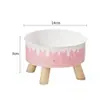 Nuevo comedero para gatos comedero para perros bebedero comida para gatos punto de ola acero inoxidable cuenco de pie alto comedero protección del cuello anti-golpes cuenco para mascotas