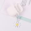 Ins Hyuna Fresco y Sencillo Flor de Margarita Funda Protectora para AirPods Colgante Llavero Colgante para Auriculares Bluetooth