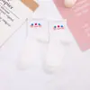 Meias Estilo Japonês Novo Estilo Femininas Estilo Branco Fofo Desenho Animado Algodão Meia Cano Médio Meias Femininas Estilo INS Meias de Desenho Animado Meias Esportivas