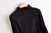 Camiseta Base de Terciopelo de Lana de Otoño e Invierno para Mujer, Camiseta Base de Cuello Redondo, Ropa de Trabajo Simple con Aspecto Adelgazante, Top de Medio Cuello Alto para Mujer
