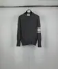 Directo de Fábrica Tb Tom Otoño e Invierno Nuevo Clásico Cuatro Rayas Cuello Redondo Lana Australiana Camisa de Manga Larga para Hombres y Mujeres Mismo Estilo Lana