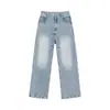 Calças Jeans Pesadas Estilo Americano Personalizadas/2026 para Homens, Calças Largas com Caimento, Calças Longas Versáteis em Preto e Azul