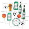 Pastel de Botella de Cerveza de Verano Tarjeta Bandera de Cumpleaños Decoración de Futbol Americano Decoración Enchufable de Baloncesto Diseño de Escena