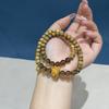 Pulseira de Contas de Sândalo Verde Estilo Antigo Lótus Círculo Duplo Simples Versátil Cultural Pulseira Brinquedo Fornecimento ao Vivo