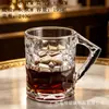 Copo de água grande de vidro Jingxiang com alça simples Transparente Copo de café doméstico resistente ao calor copo para leite suco copo de cerveja