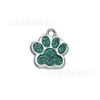 Acessórios de joias DIY Gota Cor de óleo Glitter Dog Footprints Pet Dog Pingente Logotipo imprimível Anti-Lost Tag