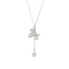 Colar Tichia Prata Esterlina S925 Foto Real para Mulheres Versão Coreana Ins Nicho Versátil Colar Completo de Diamante Pônei