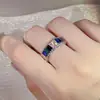 Anel de diamante flash arco-íris com combinação de cores de nicho feminino abertura ajustável Coreia do Sul Celebridade da Internet anel de dedo indicador elegante simples versátil