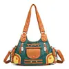 Bolso de Piel Lavada para Mujer 2026 Nuevo Modelo Bolso de Mujer Comercio Exterior Retro Piel Suave Bolso Tote Múltiples Bolsillos Gran Capacidad Bolso Cruzado