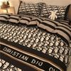 Juego de Cuatro Piezas de Ropa de Cama de Oso de Dibujos Animados Simple Escandinavo Funda de Edredón de Algodón Lavado Azul Juego de Tres Piezas de Sábanas para Cama de Dormitorio Estudiantil
