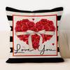 Amazon Transfronterizo Nuevo Día de San Valentín Letra Enano Estampado Divertido Decoración Festiva Lino Funda de Cojín Unilateral