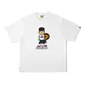Camiseta de manga corta de la marca japonesa de moda BAPE, peso pesado de verano 240g algodón puro, camuflaje de cabeza de mono, tiburón mono, venta al por mayor transfronteriza