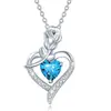 Deseo Transfronterizo Moda Europea y Americana para Mujer Flor de Rosa Corazón con Forma de Diamante Collar Colgante Regalo del Día de la Madre Joyería