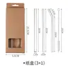 Pajitas Transparentes de Vidrio de Borosilicato Alto, Set Resistente al Calor y Duradero, No Desechables, Aptas para Mujeres Embarazadas, Pajitas para Beber Jugos, Flexibles y Portátiles