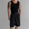 Chaleco de Punto Ajustado con Cuello Redondo y Canalé Vertical Estilo Americano para Hombre, Nuevo 2026 Camiseta sin Mangas Elástica Casual