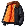 Jaqueta de outono e inverno para cara durão, acolchoada com algodão, gola de pele removível, jaqueta de piloto da Força Aérea ma1, jaqueta de voo masculina