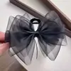 Novo Prendedor de Cabelo com Laço de Rede Estilo Coreano, Piranha Grande Elegante para Mulheres, Presilha de Tubarão para Traseira da Cabeça, Acessório de Cabelo de Boutique