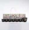 Mo Ji Xuan Esmalte Negro Bronceado Juego de Té Juego Bambú Antiguo Regalo a Mano Juego de Té Caja de Regalo Imitación Tapa Caliente Juego de Tazas